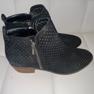 🍀 Lucky Brand Black Perforated Leather Booties